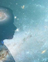 Psychotherapy, psychology,yoga,soul, esoteric concept, mental health, healthy mind, silhouette of a woman with space in her head with copy space for text,Element of the image provided by NASA,images-assets.nasa.gov/image/GSFC_20171208_Archive_e000117/GSFC_20171208_Archive_e000117~orig.jpg;  used software Adobe Photoshop CC 2019